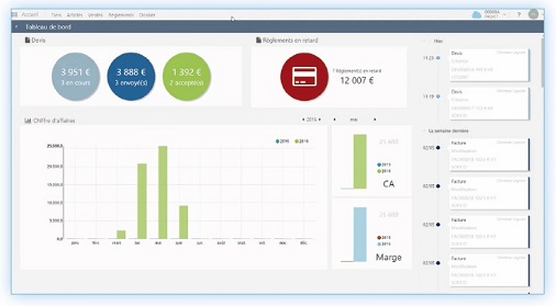 tableau de bord devis fact